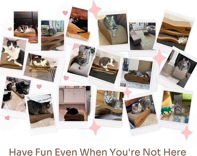 Cat Scratcher 2 in 1 Scratchers for Indoor Cats Scratching Board Cardboard | Horizontal Corrugated Scratch Pad for Cats as Beds & Furniture Reversible Sofa Scratch - Image 9