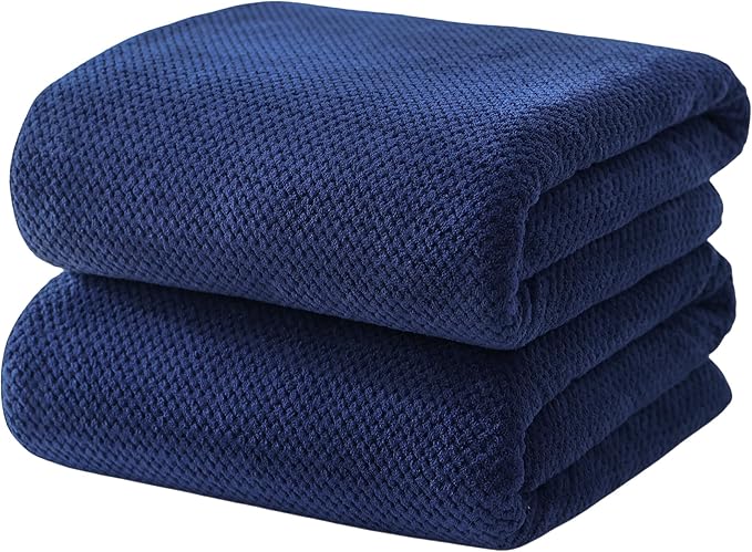 40x80 Inches Bath Sheets Towels for Adults Oversized Bath Towels Extra Large Luxury Super Soft Absorbent Quick Dry Microfiber (Navy Blue,2PCS) by Akzpe
