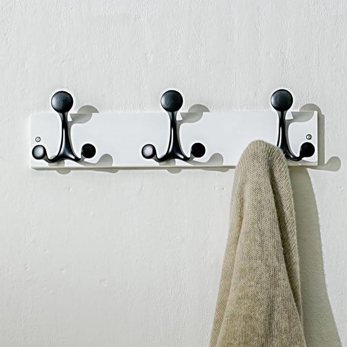 SKOLOO 17-Inch White Wood Coat Rack Wall Mount with 3 Triple Hooks - Ideal for Family Entrances, Classrooms, and Pet Supplies Storage - Perfect Coat Hooks for Wall, Pack of 2 - Image 2