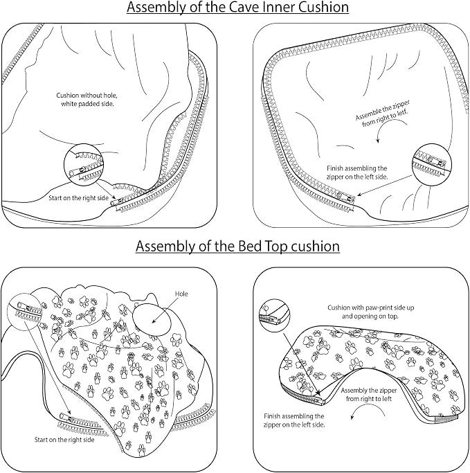 RINGTAIL Peekaboo Cat Cave Donut for Multiple & Large Cats Up to 30-45 lb, 3-in-1 Self Warming Cat Bed Tunnel with 2 Soft Fluffy Fleece Pet Blankets, Scratch, Detachable & Washable (Dark Gray, Large) - Image 8