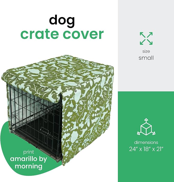 Molly Mutt Amarillo by Morning Dog Crate Cover, 100% Cotton Canvas Cover with 2 Roll-Up Panels, Ideal for Dog or Cat Crate, Durable, Washable, and Free of Harmful Chemicals, 24" x 18" x 21" - Image 2