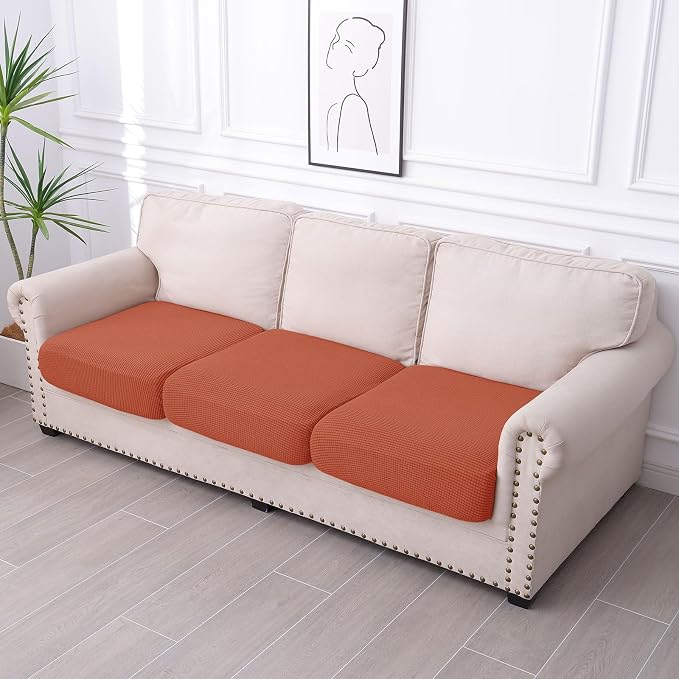 hyha Waterproof Couch Cushion Covers for Pets, Non Slip Sofa Seat Cover | Stretch Jacquard Fabric, Elastic Bottom, Non Slip Fit, Waterproof Protection, Pet Hair Protection (3 Pieces) - Image 2