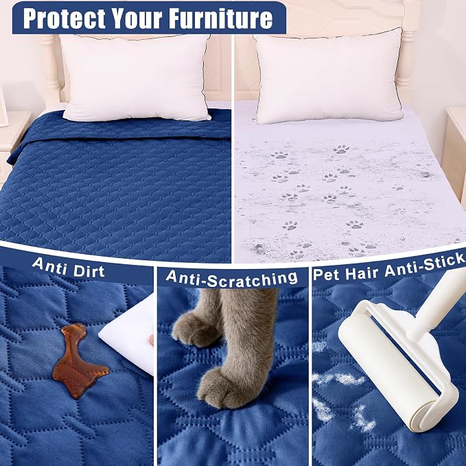 Smiry Waterproof Dog Bed Cover Blanket, Reversible Pet Blanket | Soft Reversible, Washable Leakproof Cats Dogs Couch Cover for Sofa, Couch, Furniture (82x120 Inch) - Image 4