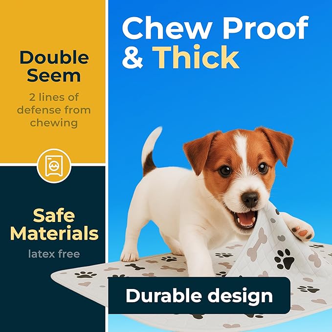 GREEN LIFESTYLE Washable Pee Pads for Dogs - Waterproof Reusable Puppy Pads with Anti-Slip Backing, Pet Training Pad for Puppy Playpen, Crate, Whelping Box, Potty Training (Pack of 2 - 34x36) - Image 4