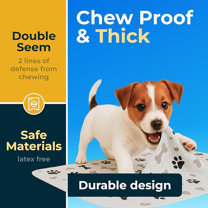 GREEN LIFESTYLE Washable Pee Pads for Dogs - Waterproof Reusable Puppy Pads with Anti-Slip Backing, Pet Training Pad for Puppy Playpen, Crate, Whelping Box, Potty Training (Pack of 2 - 34x36) - Image 4