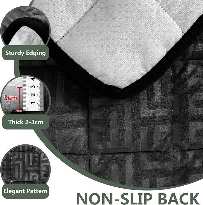 Paw Cart Couch Cover Caravan Quilted Sofa Topper Greek Key Pattern Washable Non Slip Soft Pet Protector for Any Type of Couch (Black,W 28“ x D 28” 1 Piece) - Image 4
