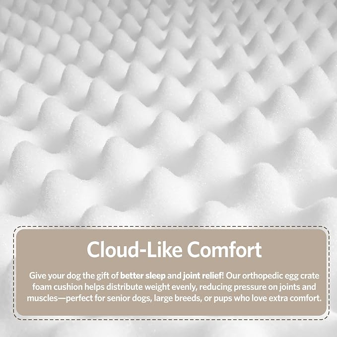 MidWest Homes for Pets Orthoperdic Egg-Crate Nesting Pet Bed w/Teflon Fabric Protector, XL Brown - Image 6