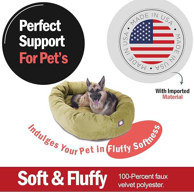 Majestic Pet Villa 52 Inch Shredded Memory Foam Dog Bed for X-Large Sized Dog 52x35x11 Inch–Orthopedic Pet Bed with Removable Washable Cover-Washable X-Large Puppy Mat with Head Support-Apple - Image 2