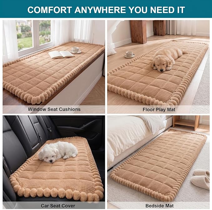 KRFOONN Couch Cover for Dogs Washable Pet Couch Covers for 2 Cushion Sofas Non-Slip Dog Sofa Protectors Cushion Covers Soft Sofa Slipcovers Cushion Protector for Pets (Style B-Khaki, 27.6" x 70.9") - Image 7