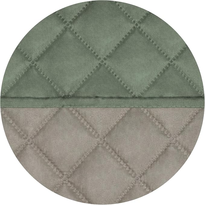 PureFit Reversible Quilted Recliner Sofa Cover, Water Resistant Slipcover Furniture Protector, Washable Couch Cover with Elastic Straps for Kids, Dogs, Pets (Small, Greyish Green/Beige) | Greyish Green/Beige, Water Resistant Couch Protector, Washable P... - Image 5