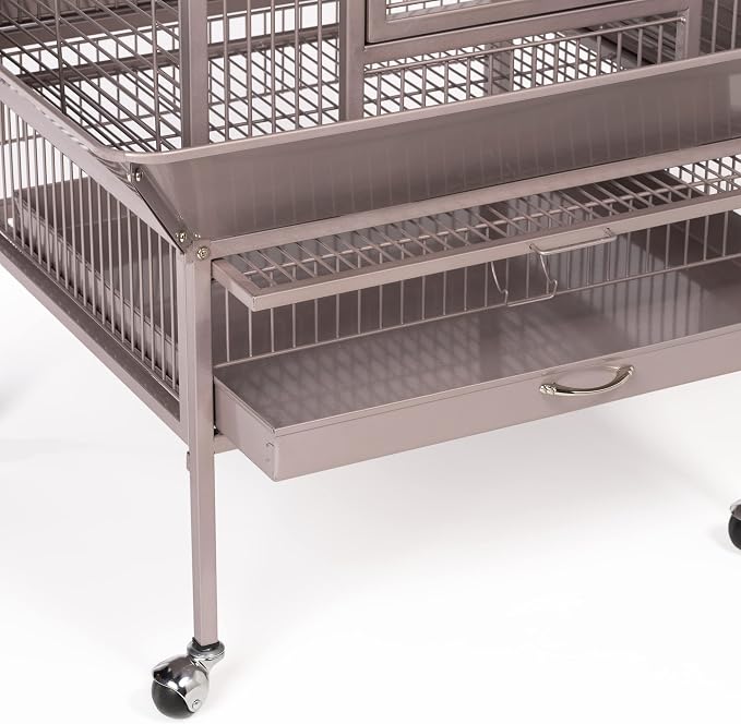 Prevue Pet Products Playtop Bird Cage - Medium Cage with Wheels for Parrots, Conures, Cockatiels, & Similarly Sized Birds, with Rolling Stand and Seed Guard - Blush Finish - Image 11