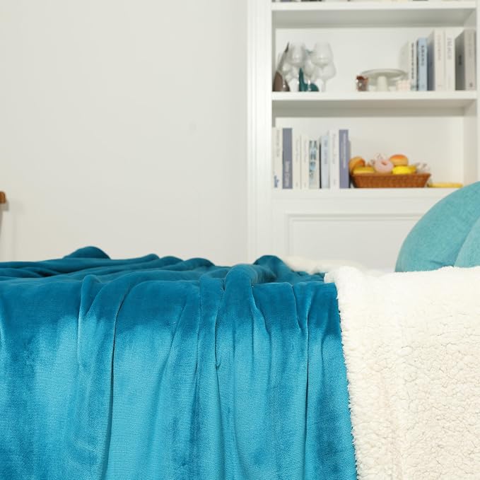 Waterproof Queen Size Blankets for Bed Absorbent 60''x80'', Water Proof and Stain Resistant Coach Cover, Water Resistant Throw Blankets, Soft Leakproof Sherpa Mattress or Furniture Protector (Blue) - Image 6