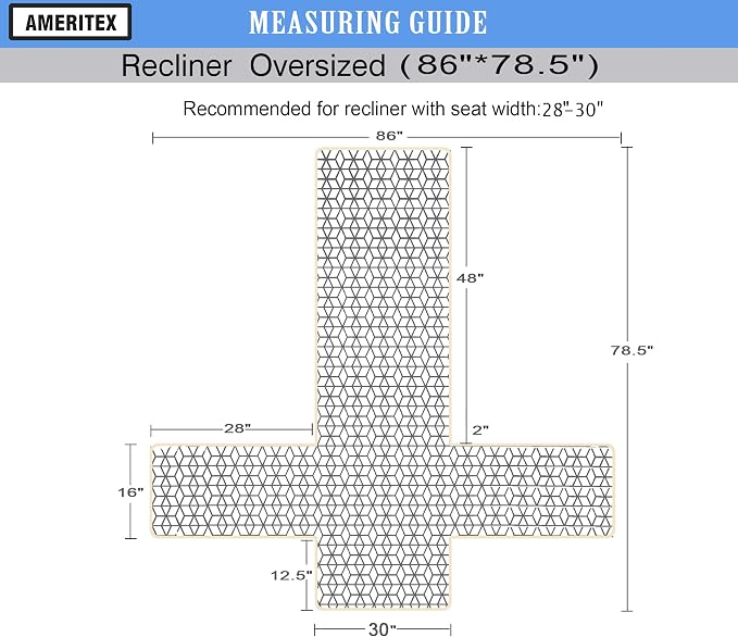Ameritex Waterproof Nonslip Recliner Cover Christmas Decor Stay in Place, Dog Couch Recliner Cover Furniture Protector for Pets and Kids (Pink, 30'') - Image 2