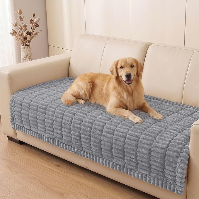 Smiry Couch Cover for Dogs, Non Slip Washable Sofa Protector for Pets | Soft Furniture Cover for Leather & Fabric Couches, Cozy Protect Against Fur, Dirt & Messes, Pet Friendly, 35.4"x82.7" by Smiry
