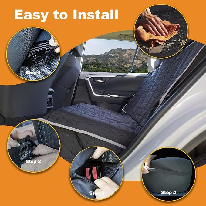 Relidura Dog Car Seat Cover for Back Seat, Waterproof Non-Slip Bench Seat Cover for SUVs, Heavy Duty Rear Seat Protector with Side Flaps for Pets, Kids, Dirt and Spills - Image 5