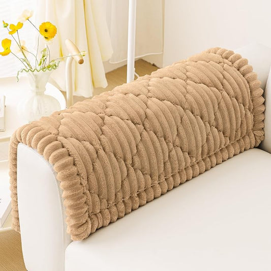 Smiry Couch Cover for Dogs Washable, Non Slip Fuzzy Pet Sofa Protector | Soft Thick Furniture Cover for Sofa, Loveseat and Sectional, Scratch & Pet Hair Resistant (Camel, 27.6" x 27.6") by Smiry