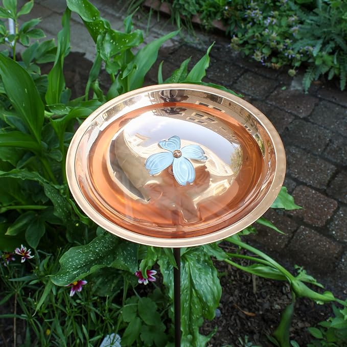 Achla Designs Dogwood Copper Birdbath with Stake - Image 6