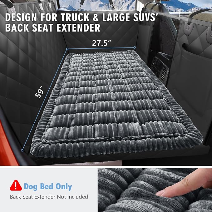 Dog Bed for Car Back Seat, Non-Slip Backseat Pet Mat XL, 59”X27.5” | Soft Blanket for Travel, Plaid Flannel, Quilted PP Cotton Filling, Non-Slip Backing, Machine Washable, Fit Backseat Extenders - Image 8