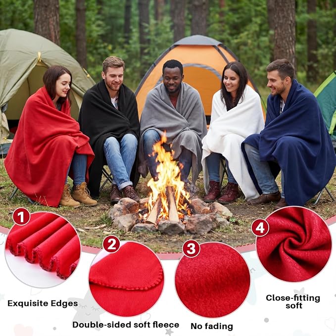 Newwiee 24 Pcs Bulk Fleece Throw Blankets 50'' x 60'' Oeko-tex Standard 100 Certified for Outdoor Wedding Guest Blankets Donation Homeless Sleepover Lap Pet Sofa, All Seasons Use (Trendy Colors) - Image 3