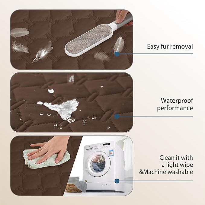 gogobunny 3X Stronger Waterproof Pet Blanket, Scratch Proof Furniture Protector for Dogs Cats, Reversible Cover 30x90 Inch, Dark Chocolate - Image 5