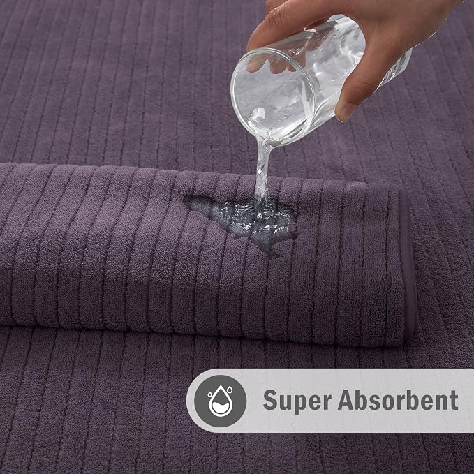 Hailea Hand Towels Set 16x31 Inches,Soft Microfibers Bathroom Towel Set 2 Pack,Highly Absorbent Quick Dry Luxury Towel Hotel Spa Gym Hand Towel Collection for Bathroom,Dark Purple - Image 6