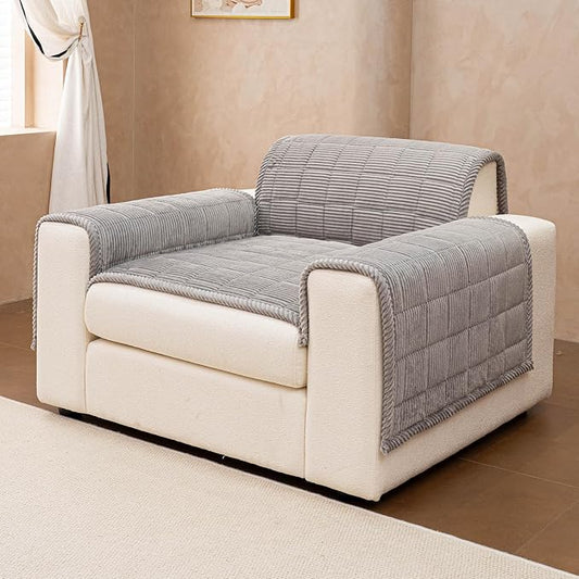 Dog Couch Cover for Sofas, Pet Couch Cover Washable, Funny Fuzzy Plush Sofa Covers for Dogs, Non Slip Sofa Covers, Sofa Pad Furniture Protector for L Shaped(1PC, Light Grey, 27.5"×27.5") by JPGGD