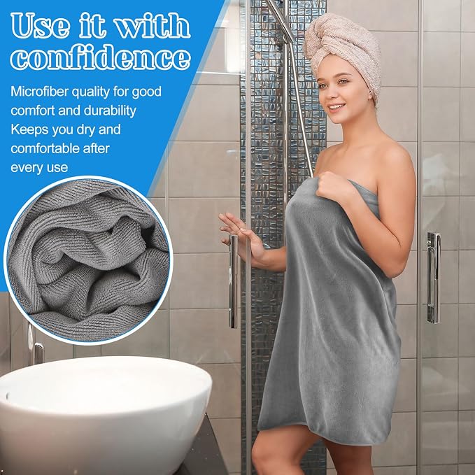 SmoothNovelty 16 Pack Microfiber Bath Towels Bulk 27'' x 60'' Oversized Beach Towel Highly Absorbent Extra Large Soft Drying for Shower Pool Salon Sauna Bathroom Gym Party (Simple,Light Grey) - Image 5