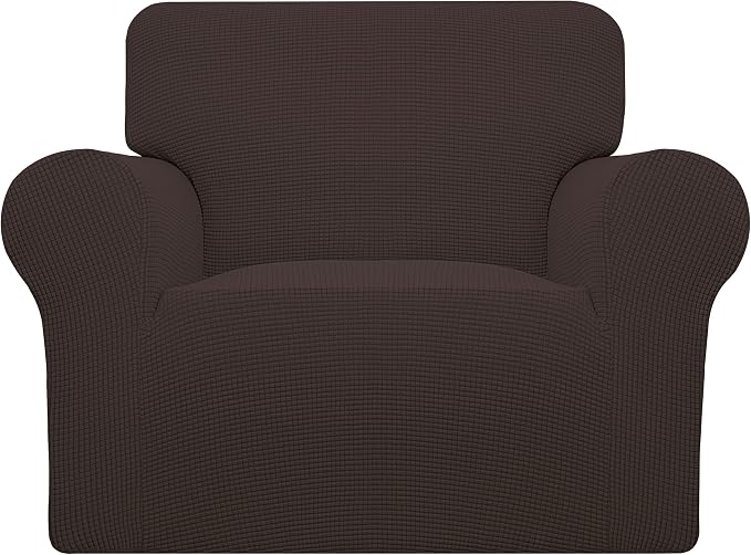 Easy-Going Stretch Oversized Chair Slipcover with Arm Washable Chocolate | 1-Piece Large chair covers armchair Furniture Protector for Living Room chair and a half cover Soft For Kids, Pet. by Easy-Going