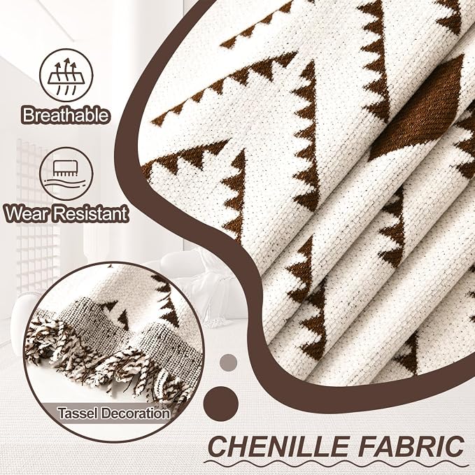 1OO% Waterproof Sectional Couch Covers for Dogs L Shaped Corner Sofa Cover Washable Chenille Sofa Slipcovers Blanket Modern Jacquard Pet Furniture Protector (91"x252", Boho Brown Cream) - Image 6