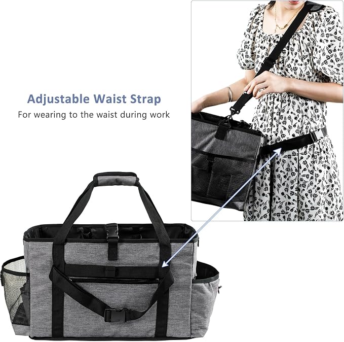 XL Professional Cleaning Caddy for Cleaning Suppliers, 17" Wearable Cleaing Bag for Housekeepers, Cleaning Organizer, Detailing Bag - Image 3