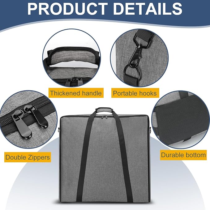 32" Dog Playpen Storage Bag, Suitable for Foldable Exercise Pet Playpens, Dog Fence Travel Bag with Handles for Camping and RV Trip, Waterproof Oxford Fabric Grey - Image 5