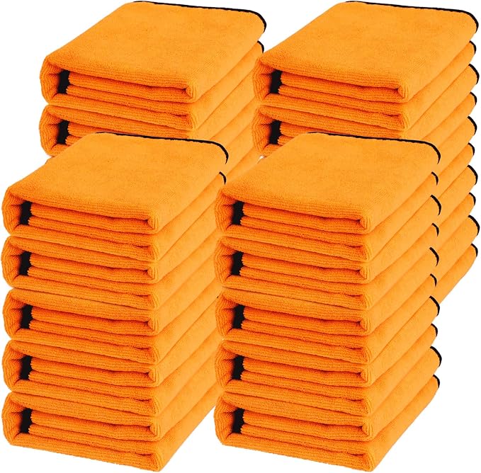 20 Pack Microfiber Car Drying Towel, 24 x 16 Inch Car Microfiber Cleaning Towels Bulk, Lint-Free, Quick Drying, Dual-Sided Detailing Buffing Polishing Waxing Soft Towels for SUV, Truck and Boats - Image 9