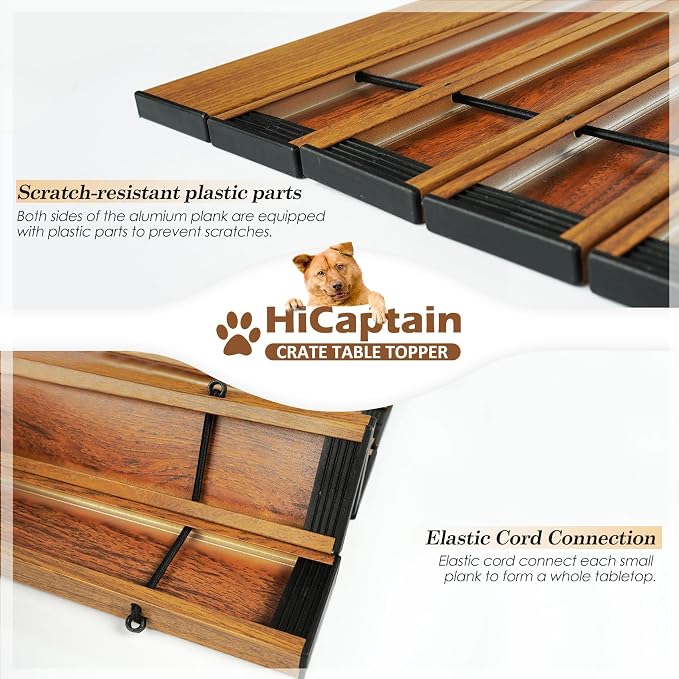 HiCaptain Pet Crate Table Topper – Foldable Wire Dog Kennel Topper Custom Pet Crate Table (L, for 42 inch Crate) - Image 2