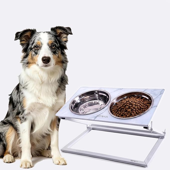 Elevated Dog Bowl, Adjustable Height and Tilt Angle Dog Bowl Stand | Precisely Adjust Height And Tilt Angle, Easy To Clean, Equipped With 2 Stainless Steel Food Bowls, Sturdy And Durable. - Image 8