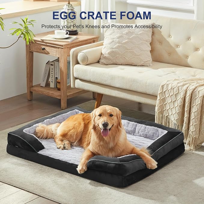 FURTIME Orthopedic Large Dog Bed, XL Waterproof Dog Beds, 42x35x6.5 Supportive Foam Pet Couch Bed with Removable Washable Cover and Nonskid Bottom - Image 6