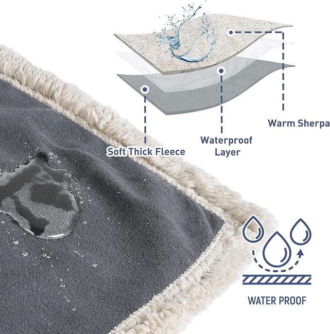 Kritter Planet Waterproof Reversible Pet Blanket for Dogs and Cats | 60 x 80 Inch, Waterproof Cover for Sofa and Bed, Washable Protection Against Fur, Dirt, Scratches and Everyday Messes - Image 3