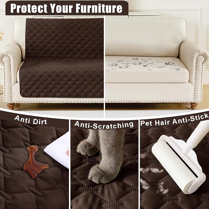 Smiry Waterproof Dog Bed Cover Blanket, Reversible Pet Blanket | Soft Reversible, Washable Leakproof Cats Dogs Couch Cover for Sofa, Couch, Furniture (30x53 Inch) - Image 4