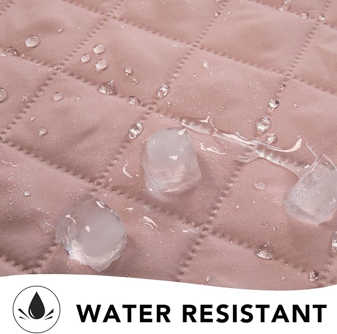 PureFit Reversible Quilted Couch Covers for Dogs Sofa Cover 4 Seater 88" | Pink/Beige, Water Resistant Couch Protector, Washable Pet Couch Cover with Non Slip and Elastic Straps For Kids - Image 4