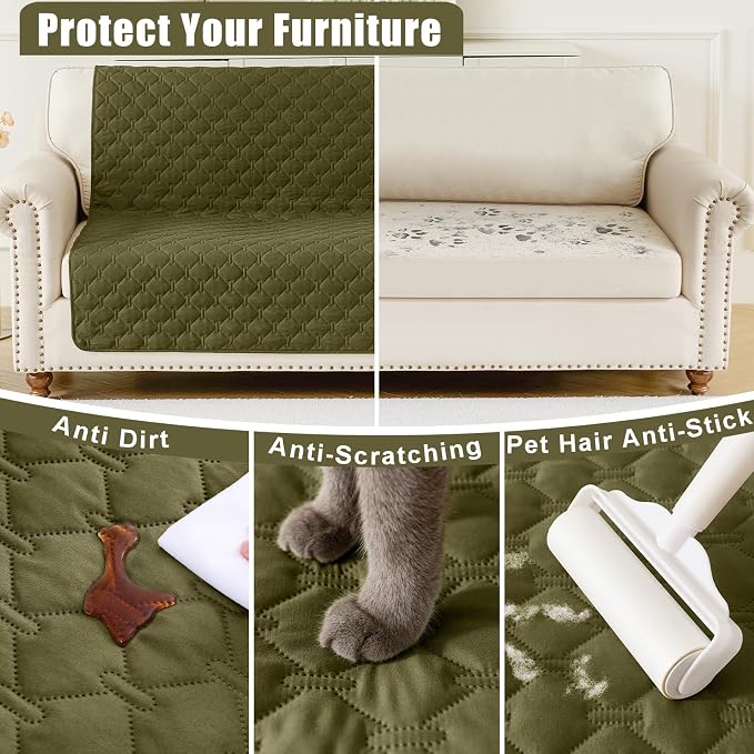 Smiry Waterproof Dog Bed Cover Blanket, Reversible Pet Blanket | Soft Reversible, Washable Leakproof Cats Dogs Couch Cover for Sofa, Couch, Furniture (52x82 Inch) - Image 4