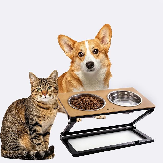 Elevated Dog Bowl, Adjustable Height and Tilt Angle Dog Bowl Stand | Precisely Adjust Height And Tilt Angle, Easy To Clean, Equipped With 2 Stainless Steel Food Bowls, Sturdy And Durable. - Image 8