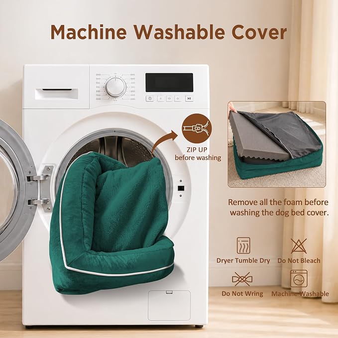 Comfort Expression Orthopedic Dog Bed for Medium Size Dog with Bolster | Waterproof Dog Couch Bed with Washable Cover & Non-Slip Bottom, Supportive Egg Crate Foam Medium Pet Bed, 28x19 Inch - Image 5