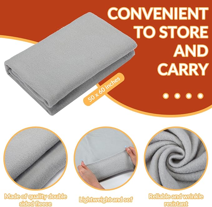 Macarrie 30 Pcs Fleece Blankets Bulk 50 x 60 Inch Soft Fleece Throw Blankets Warm Lightweight for Home Office Wedding Guest Gift Spring Outdoor Camping Travel Homeless Pet Lap Sofa Bed (Gray) - Image 2