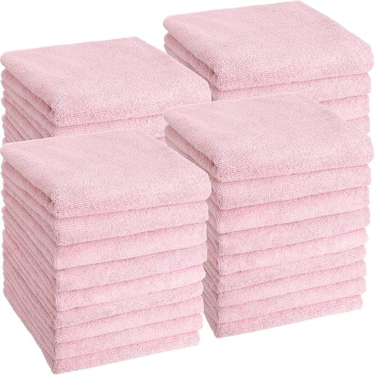Shimeyao 40 Pack Bleach Proof Towels Microfiber Absorbent Resistant Hair Hand Towels Bulk Quick Dry for Barber Gym Bath Spa Shaving (Dark Pink,16 x 29 Inch) by Shimeyao