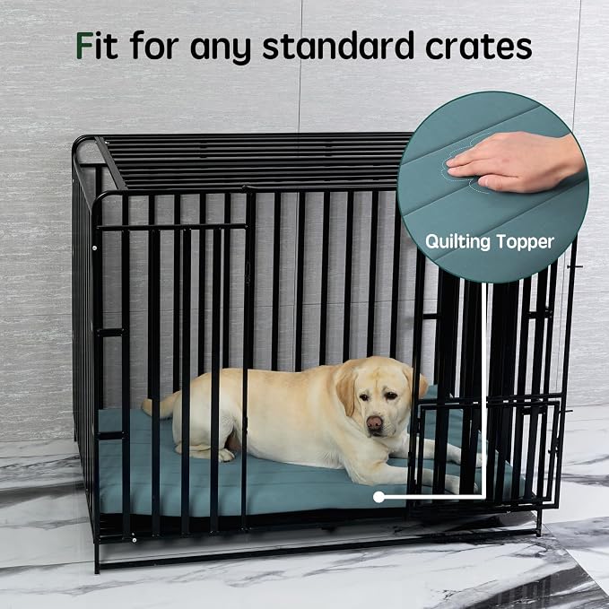 BALANCE Dog Crate Bed, Orthopedic Dog Bed Pad with Waterproof Liner, Washable Crate Foam Pet Mat for Large, Medium, Puppy Dogs Breeds, Powder Blue, 36"x23"x1.6" - Image 3