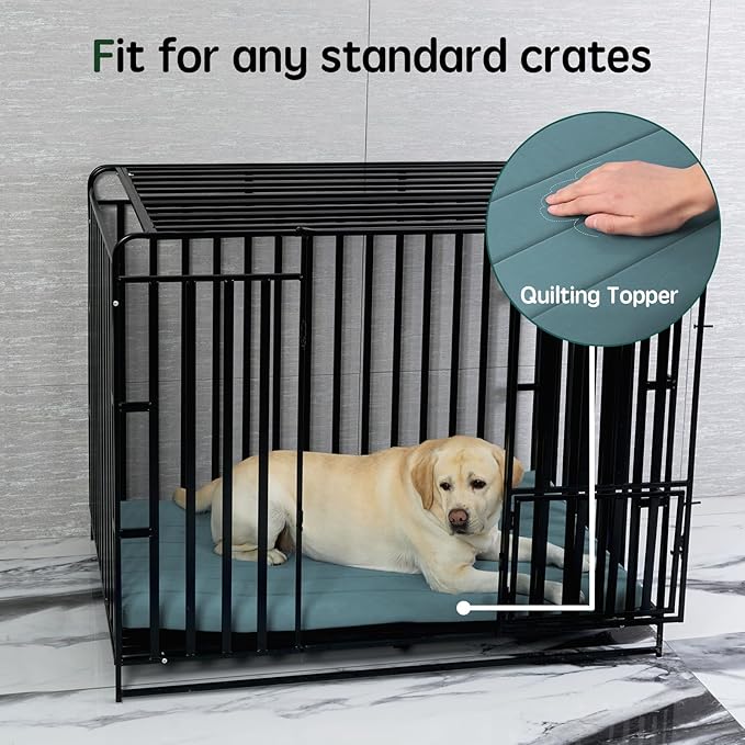 BALANCE Dog Crate Bed, Orthopedic Dog Bed Pad with Waterproof Liner, Washable Crate Foam Pet Mat for Large, Medium, Puppy Dogs Breeds, Powder Blue, 42"x28"x2" - Image 3