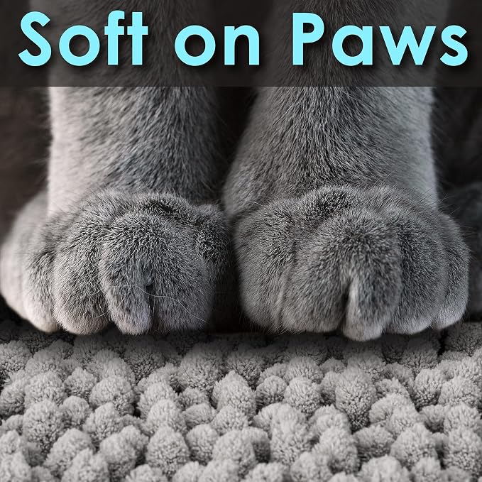 CatGuru Cat Litter Mat, Medium, Extra Large, XXL, Waterproof Litter Box Mat, Non Slip Kitty Litter Mat, Machine Washable Litter Trapping Mat, Soft Litter Tray, Cat Stuff (Medium, Gray/Heavy-Duty) - Image 4