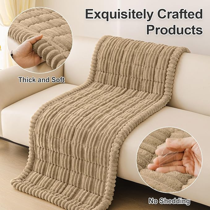 hyha Couch Cover for Dogs, Washable Non Slip Plush Flannel Sofa Protector | Thick Flannel, Silicone Anti-Slip Backing, Pet Hair & Scratch Protection, Fits Sofa & Loveseat (27.6" x 47") - Image 8