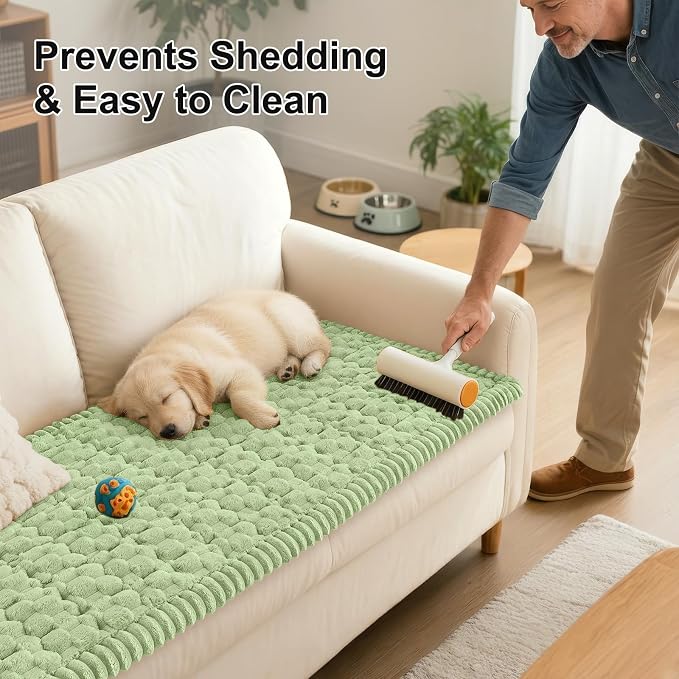 Smiry Non Slip Couch Covers for Dogs, Scratch Resistant Pet Sofa Protector | Machine Washable Soft Fuzzy Thick Furniture Cover for Sofa Loveseat Sectional Large Dogs, Sage Green, 27.6" x 27.6" - Image 6