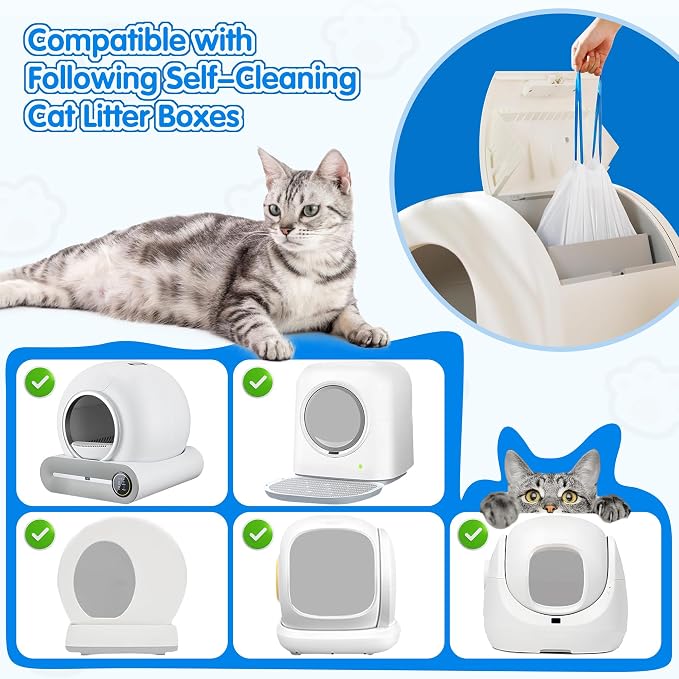 120count Automatic Litter Box Bags for Cat High-Density Polyethylene Compatible with MeoWant MW-SC01 MW-SC02 1.5 Mil Thick 22 lb Max Disposable Heavy Duty Scent Free - Clear 17.7 x 19.7 - Image 3
