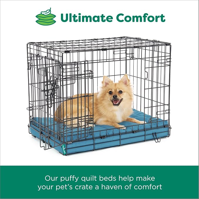 Furhaven Orthopedic Dog Bed – Puffy Quilted Foam Mattress with Removable Washable Cover, Soft & Supportive for Kennels & Crates - Large, Lagoon - Image 6